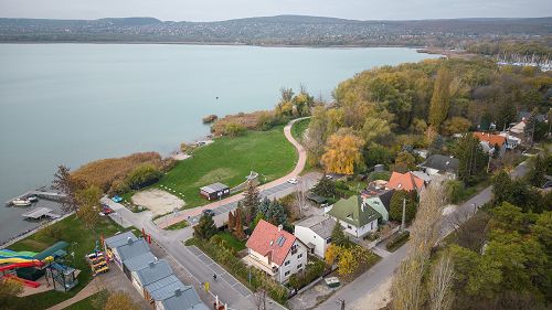 Panoramic view, Balaton property.  The house is located directly on Lake Balaton with a panoramic view and the beach 50m in front of the terrace.